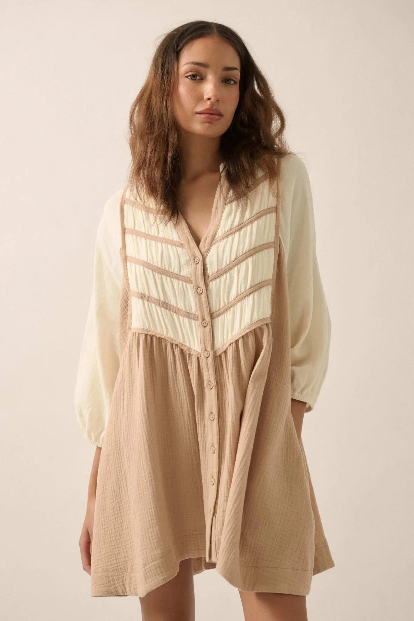 Soft Serenity Crinkle Cotton Babydoll Mini Dress - ShopPromesa