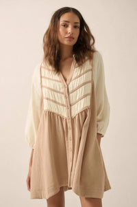 Soft Serenity Crinkle Cotton Babydoll Mini Dress - ShopPromesa