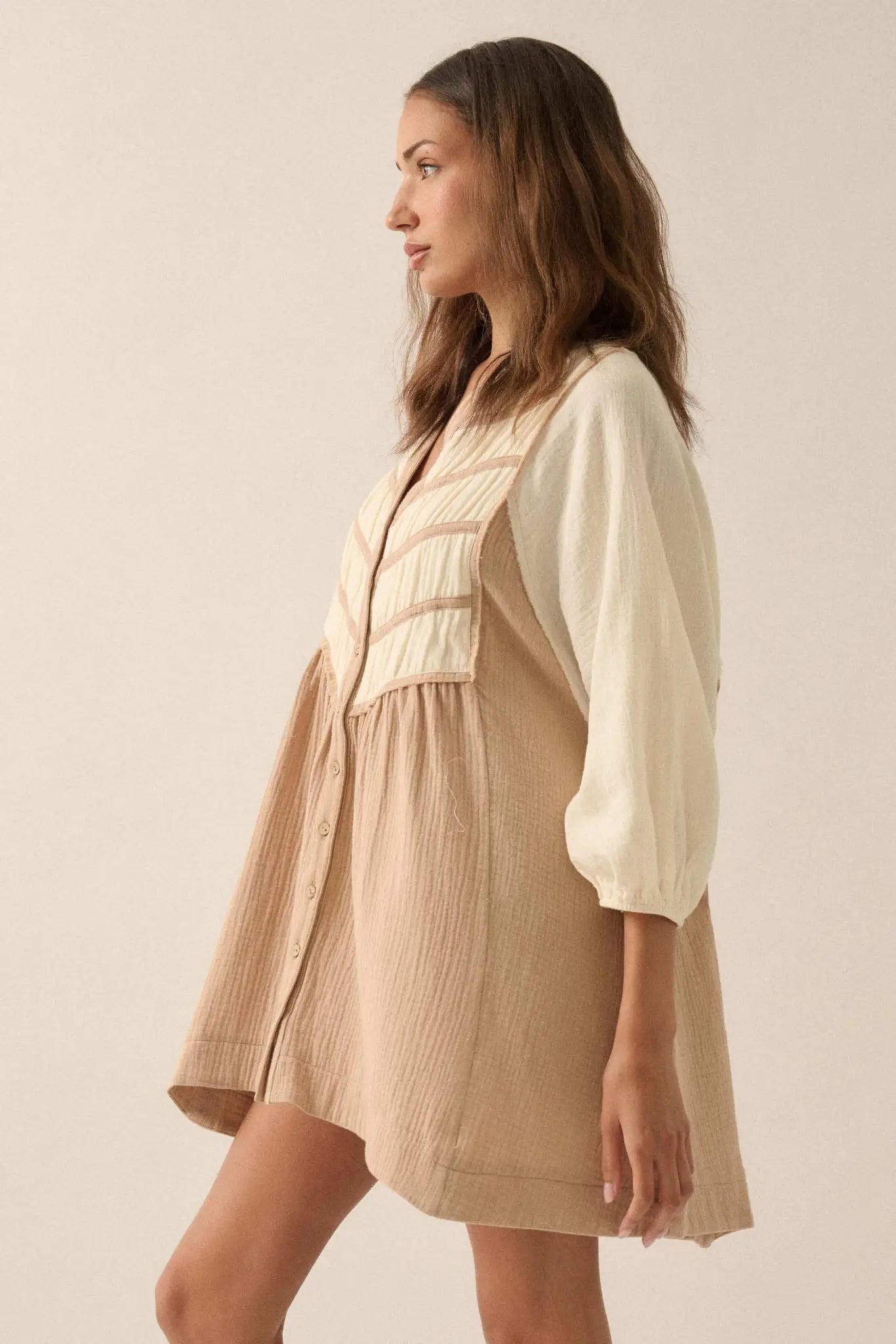 Soft Serenity Crinkle Cotton Babydoll Mini Dress - ShopPromesa