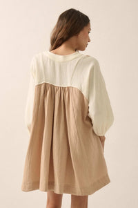 Soft Serenity Crinkle Cotton Babydoll Mini Dress - ShopPromesa