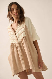 Soft Serenity Crinkle Cotton Babydoll Mini Dress - ShopPromesa