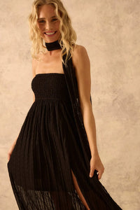 The Emma Infinity Dress in Striped Floral Lace - ShopPromesa