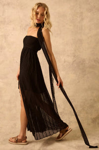 The Emma Infinity Dress in Striped Floral Lace - ShopPromesa