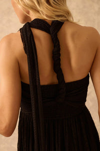 The Emma Infinity Dress in Striped Floral Lace - ShopPromesa