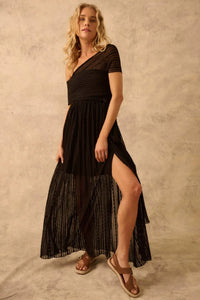 The Emma Infinity Dress in Striped Floral Lace - ShopPromesa