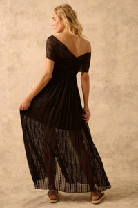 The Emma Infinity Dress in Striped Floral Lace - ShopPromesa