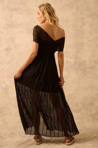 The Emma Infinity Dress in Striped Floral Lace - ShopPromesa