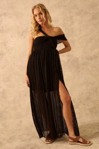 The Emma Infinity Dress in Striped Floral Lace - ShopPromesa