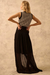 The Emma Infinity Dress in Striped Floral Lace - ShopPromesa