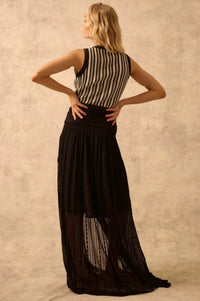 The Emma Infinity Dress in Striped Floral Lace - ShopPromesa