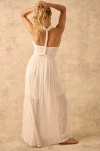 The Emma Infinity Dress in Striped Floral Lace - ShopPromesa