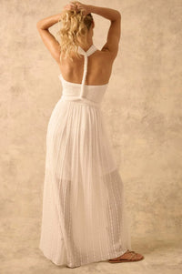 The Emma Infinity Dress in Striped Floral Lace - ShopPromesa