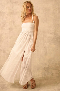 The Emma Infinity Dress in Striped Floral Lace - ShopPromesa