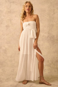 The Emma Infinity Dress in Striped Floral Lace - ShopPromesa