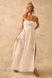 The Emma Infinity Dress in Striped Floral Lace - ShopPromesa