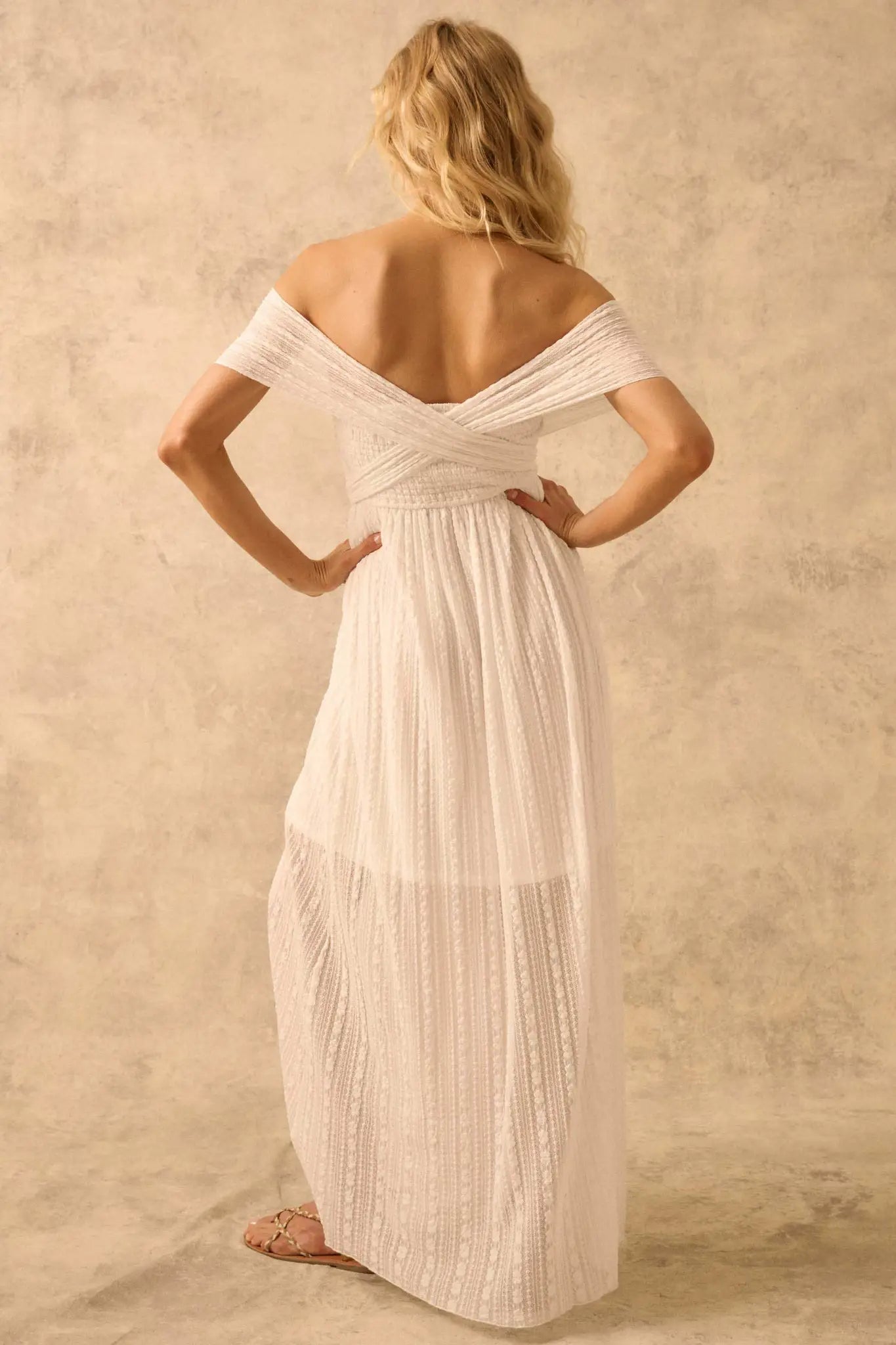 The Emma Infinity Dress in Striped Floral Lace - ShopPromesa