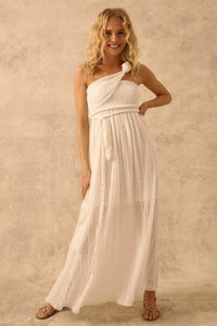 The Emma Infinity Dress in Striped Floral Lace - ShopPromesa