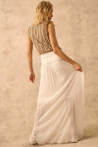 The Emma Infinity Dress in Striped Floral Lace - ShopPromesa