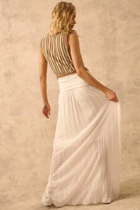 The Emma Infinity Dress in Striped Floral Lace - ShopPromesa