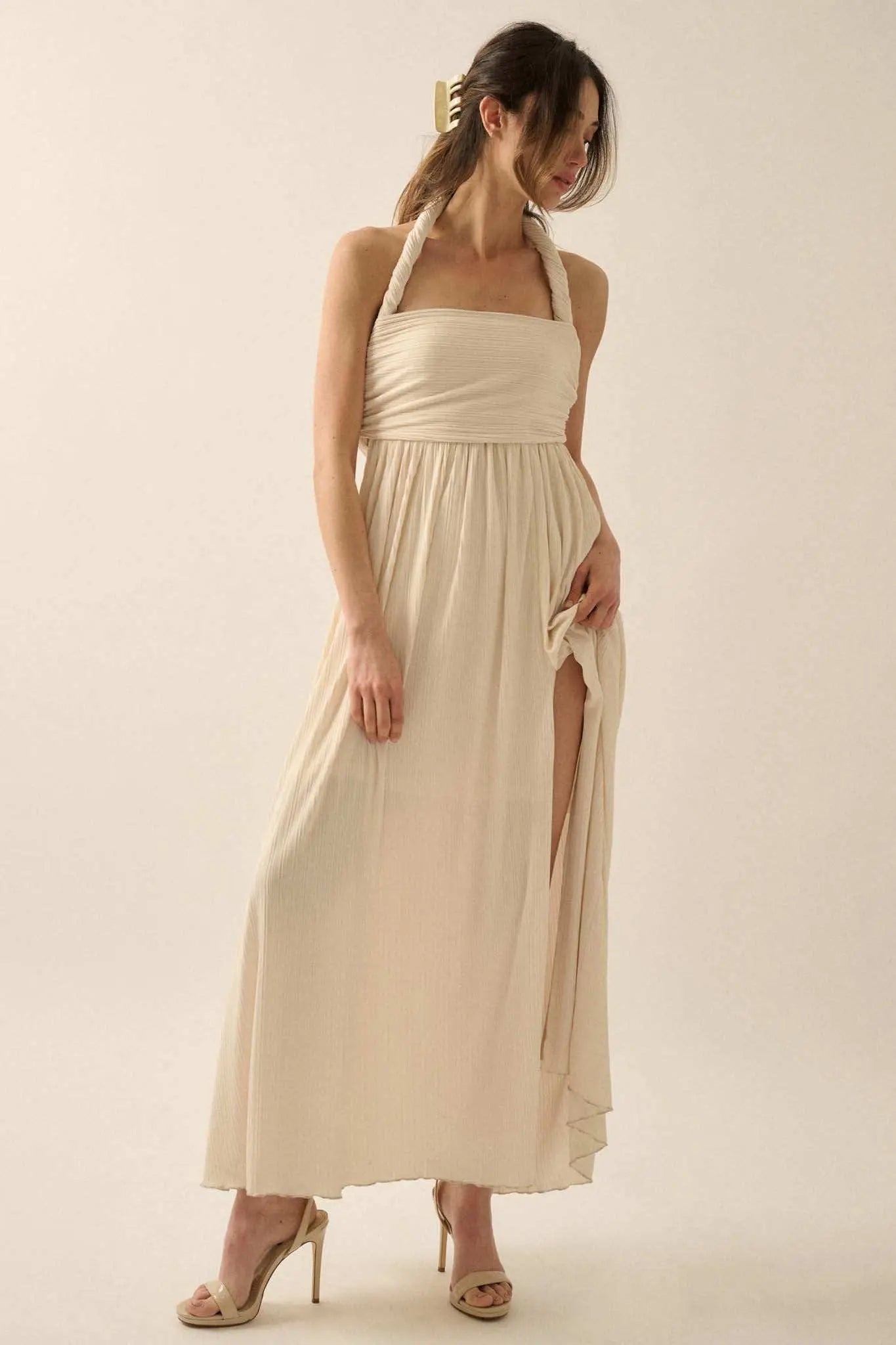 The Emma Infinity Dress in Cotton Ribbed Knit