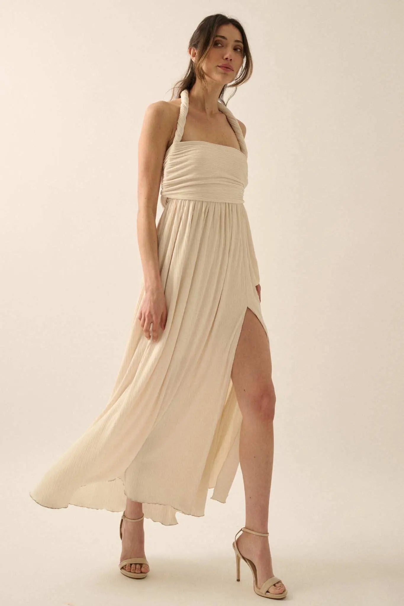 The Emma Infinity Dress in Cotton Ribbed Knit