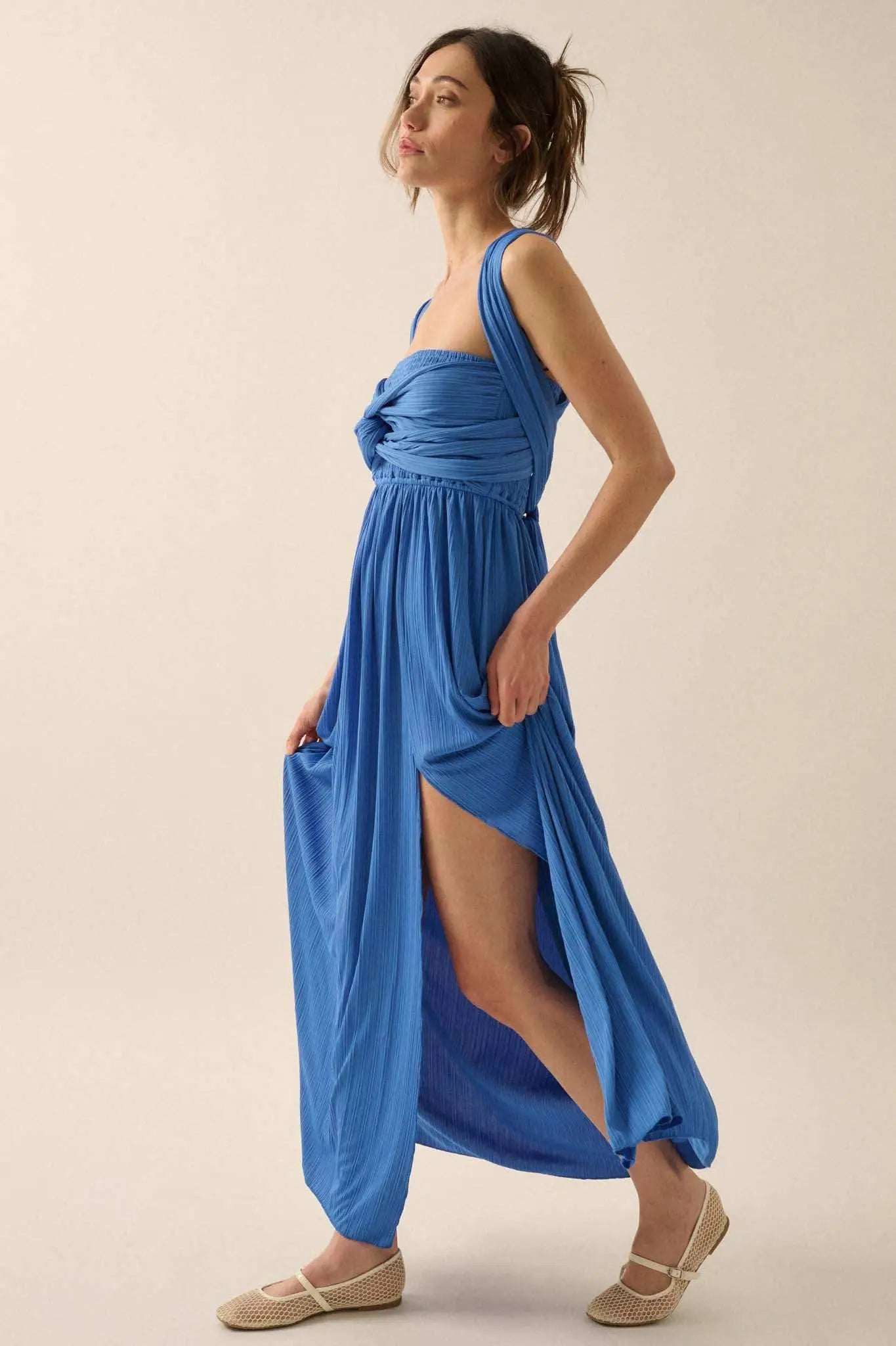 The Emma Infinity Dress in Cotton Ribbed Knit