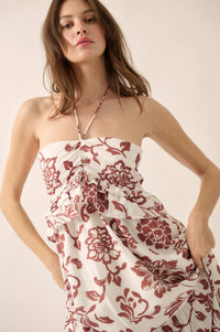 Way to Grow Floral Ruffled Halter Maxi Dress - ShopPromesa