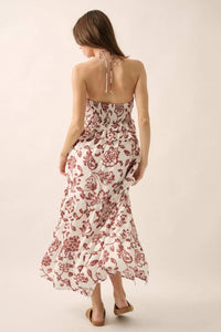 Way to Grow Floral Ruffled Halter Maxi Dress - ShopPromesa