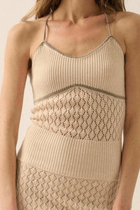 Endless Coastline Crochet Knit Halter Maxi Dress - ShopPromesa