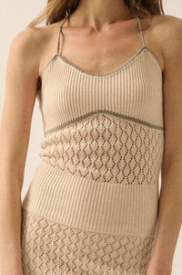 Endless Coastline Crochet Knit Halter Maxi Dress - ShopPromesa