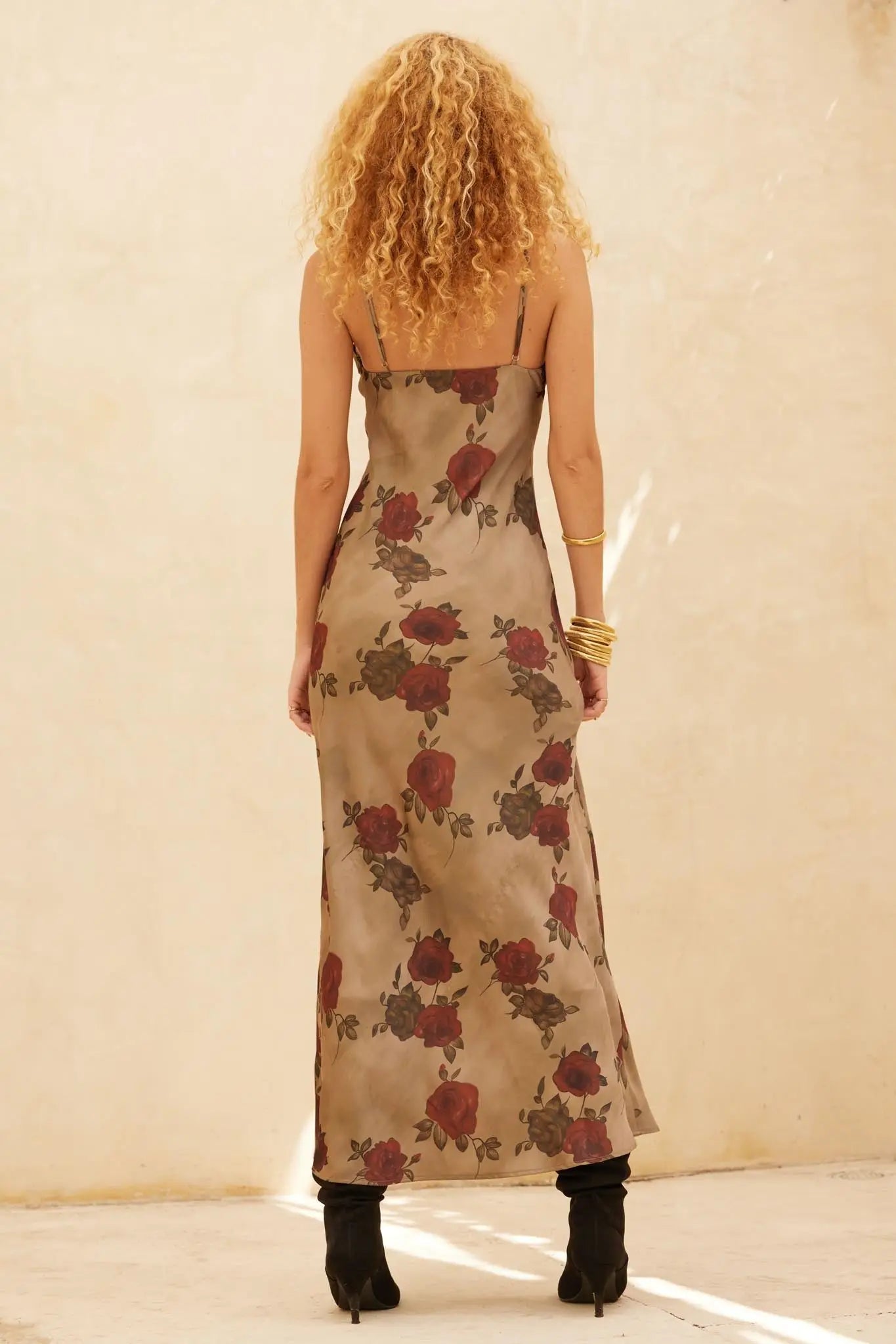 Exquisite Beauty Bias-Cut Floral Satin Maxi Dress Exquisite Beauty Bias-Cut Floral Satin Maxi Dress