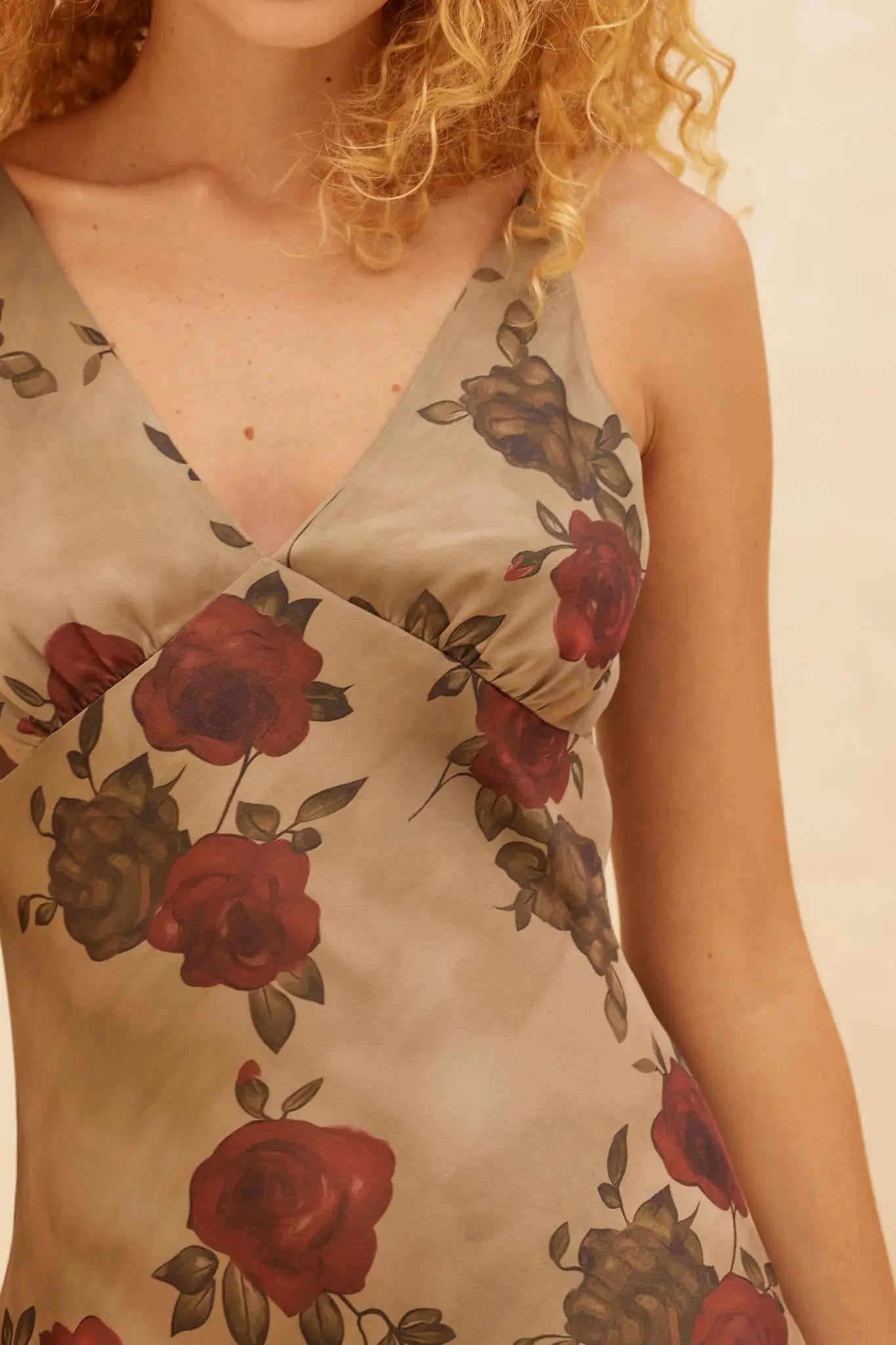 bias cut midi satin dress with floral embellishment Cinq Sept Kordyn Bias-Cut Midi-Dress