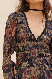 Boho Blossoms Floral Bell-Sleeve Midi Dress - ShopPromesa