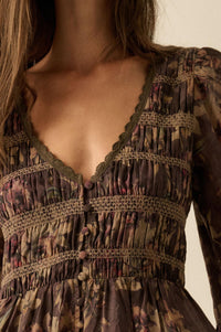 Boho Blossoms Floral Bell-Sleeve Midi Dress - ShopPromesa