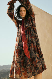 Potpourri Grove Tiered Floral Midi Prairie Dress - ShopPromesa