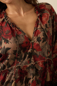 Potpourri Grove Tiered Floral Midi Prairie Dress - ShopPromesa