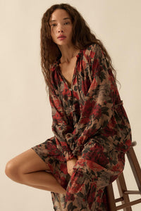 Potpourri Grove Tiered Floral Midi Prairie Dress - ShopPromesa