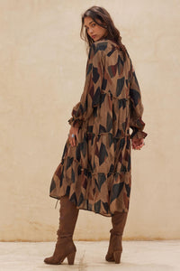 Modern Vintage Abstract-Print Midi Prairie Dress - ShopPromesa