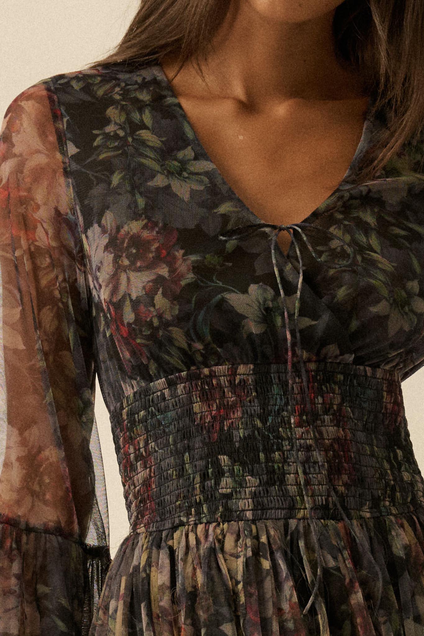 Pure Bliss Layered Floral Tulle Pleated Mini Dress - ShopPromesa