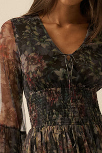 Pure Bliss Layered Floral Tulle Pleated Mini Dress - ShopPromesa