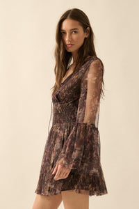 Pure Bliss Layered Floral Tulle Pleated Mini Dress - ShopPromesa
