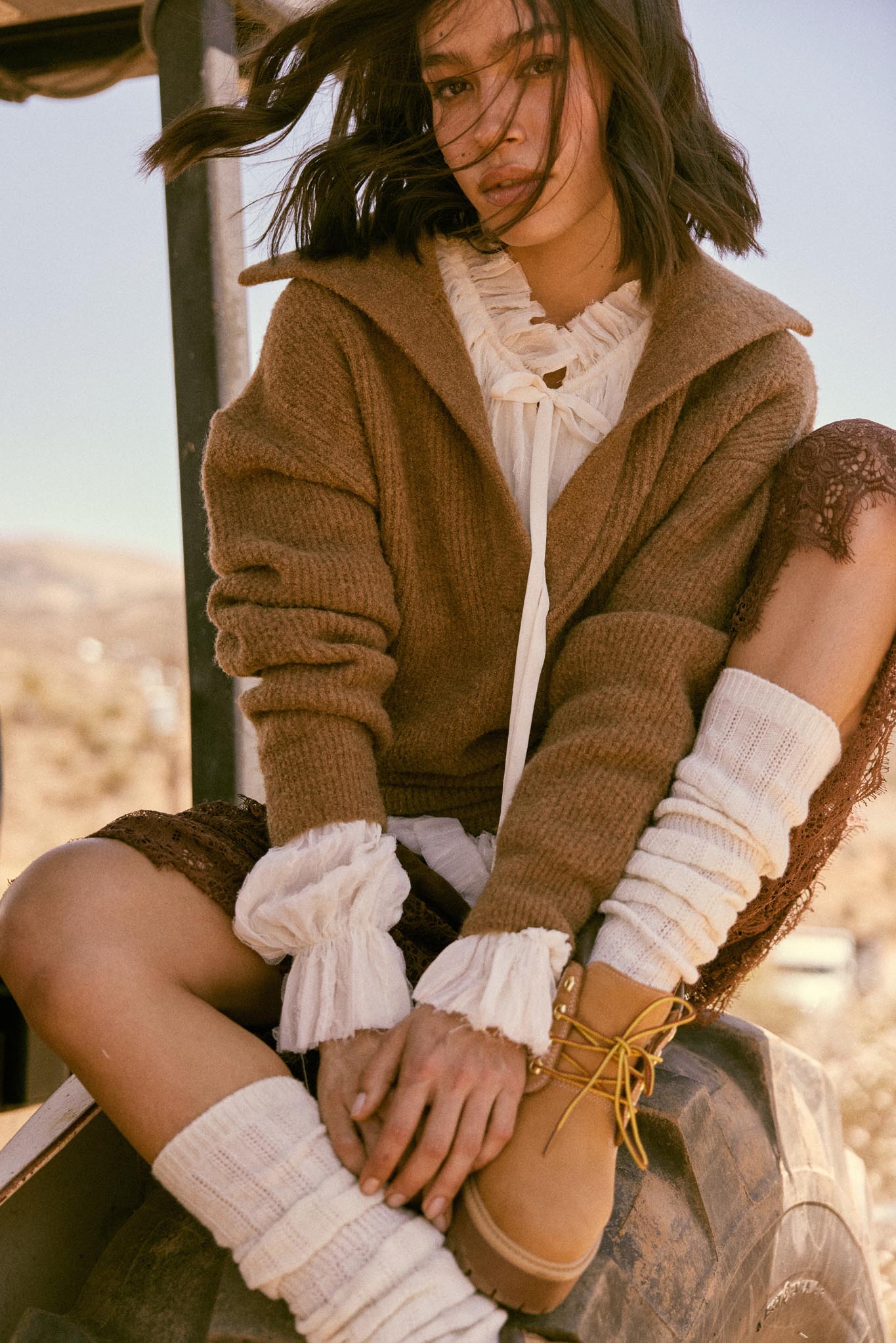 Warm It Up Collared Split-Neck Mini Sweater Dress - ShopPromesa