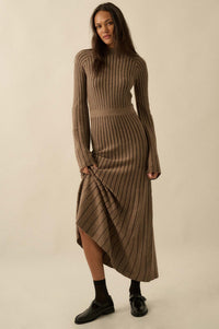 Style Lines Striped Bell-Sleeve Maxi Sweater Dress - ShopPromesa