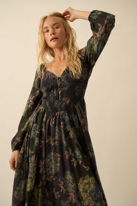 Beautiful Blooms Smocked Floral Maxi Peasant Dress - ShopPromesa