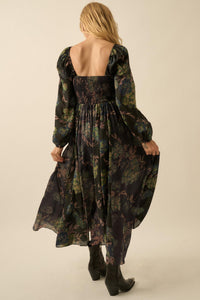 Beautiful Blooms Smocked Floral Maxi Peasant Dress - ShopPromesa
