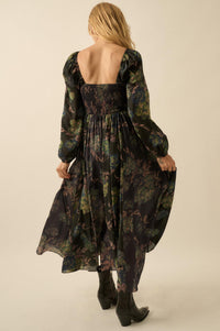 Beautiful Blooms Smocked Floral Maxi Peasant Dress - ShopPromesa