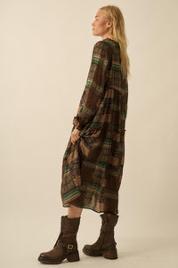 Piece by Piece Patchwork-Print Midi Prairie Dress - ShopPromesa
