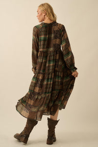 Piece by Piece Patchwork-Print Midi Prairie Dress - ShopPromesa