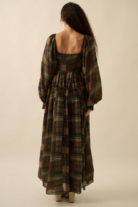 Pieces of Me Patchwork-Print Smocked Midi Dress - ShopPromesa