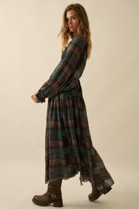 Pieces of Me Patchwork-Print Smocked Midi Dress - ShopPromesa